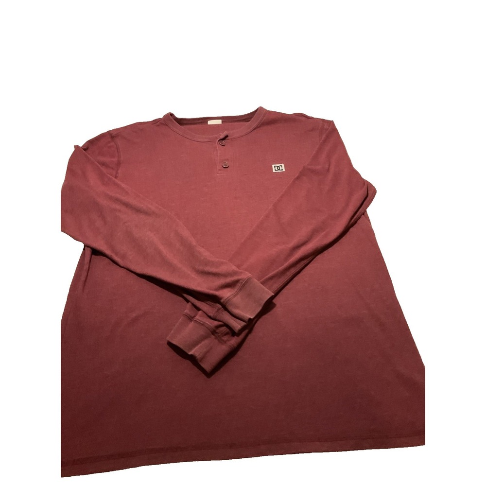 DC Shoe Co Long Sleeve Shirt Adult L Maroon Skateboarding Streetwear Men's D54